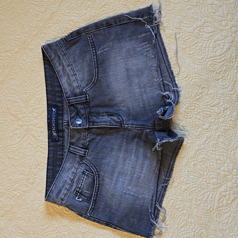 Women's Black Washed Denim Cutoff Shorts